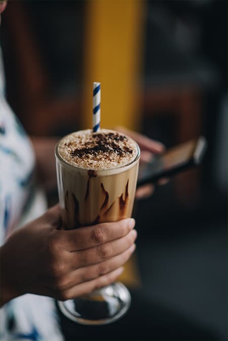 a glass of milkshake